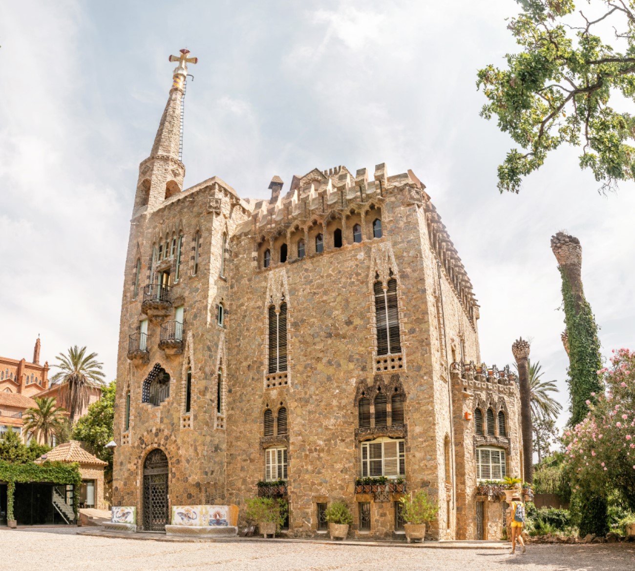 Bellesguard tower building designed by Antoni Gaudi in Barcelona, Spain