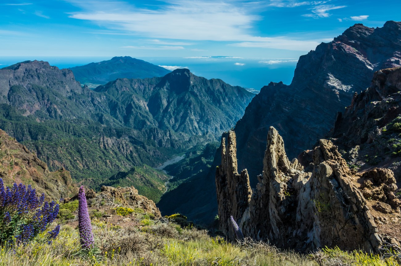 View of Caldera Taburiente vocanic area in La Palma, Spain