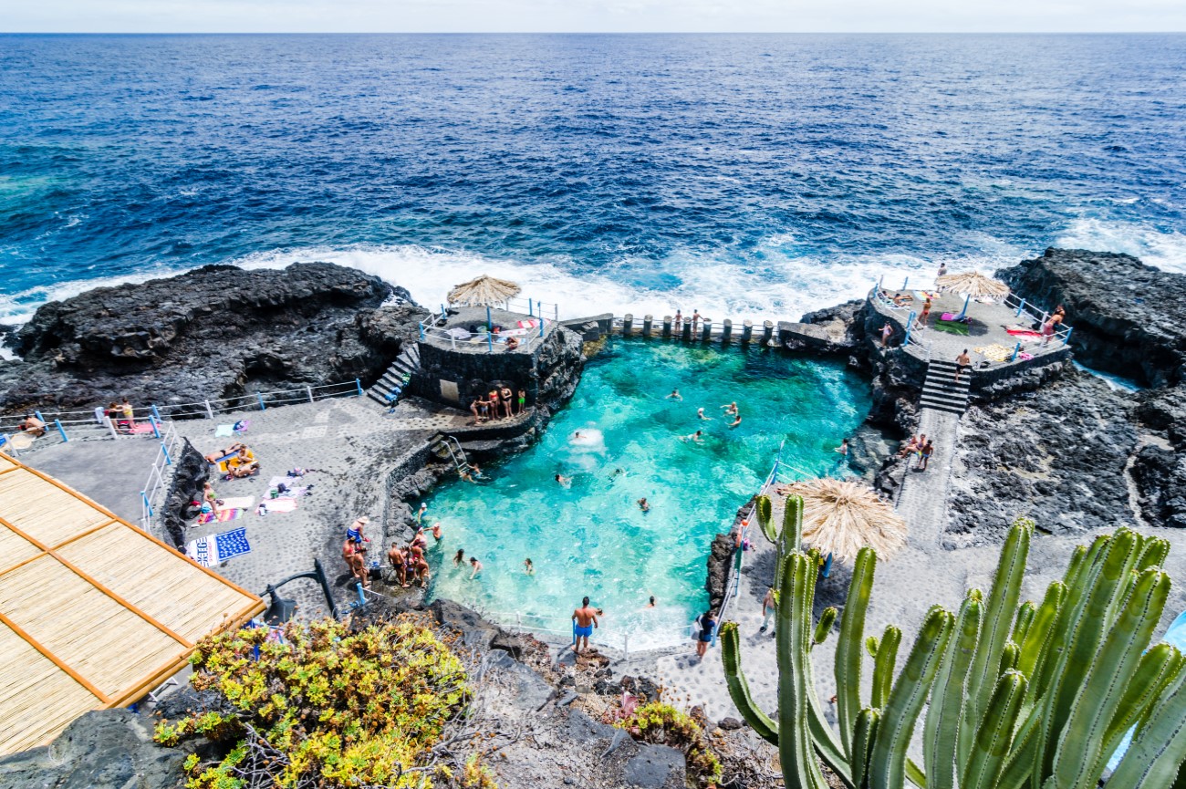 Natural pool of Charco Azul in La Palma, Canary Islands, Spain