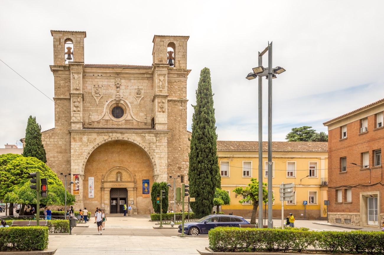 The beautiful Church of San Ginés in Plaza de Santo Domingo, Guadalajara, Spain