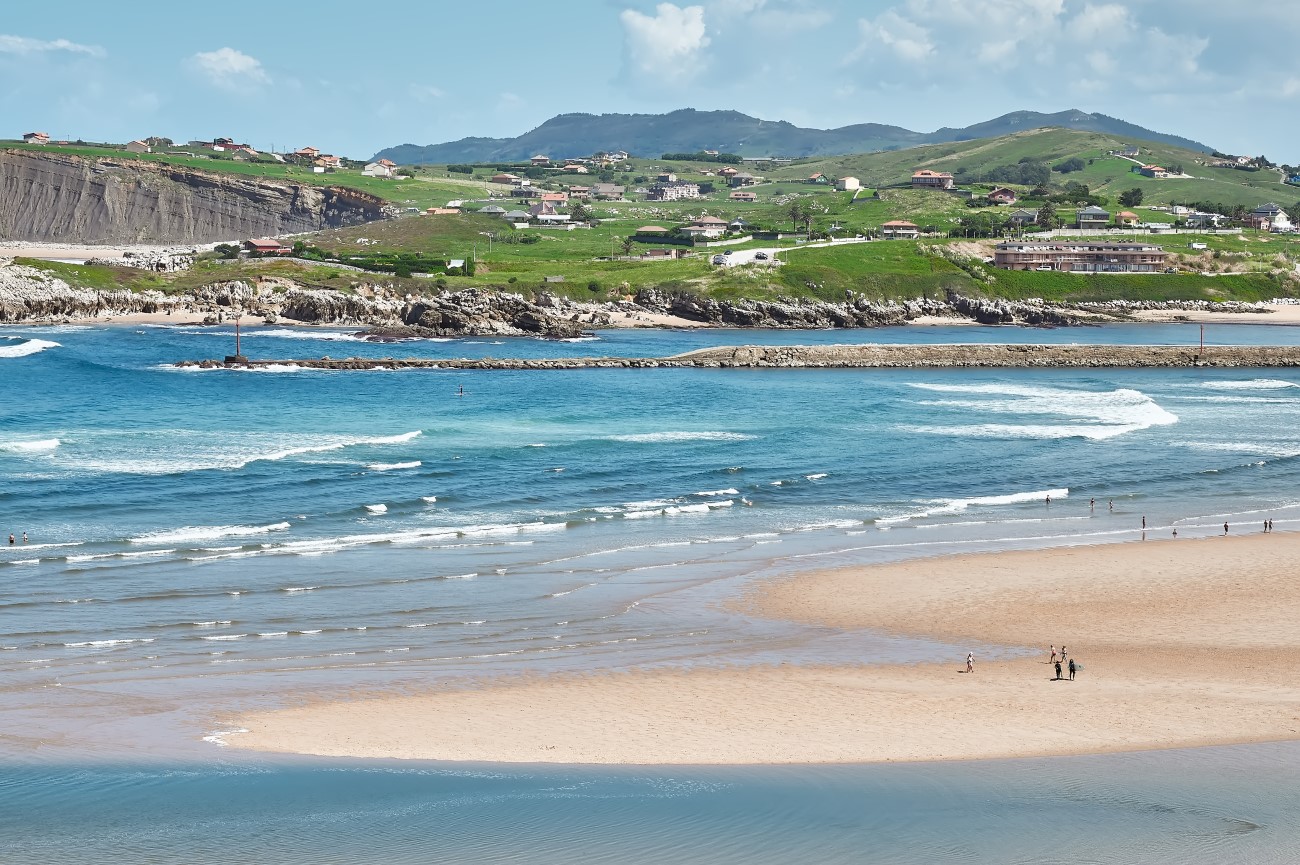 The Cantabrian Sea in the town of Suances, Cantabria, Spain