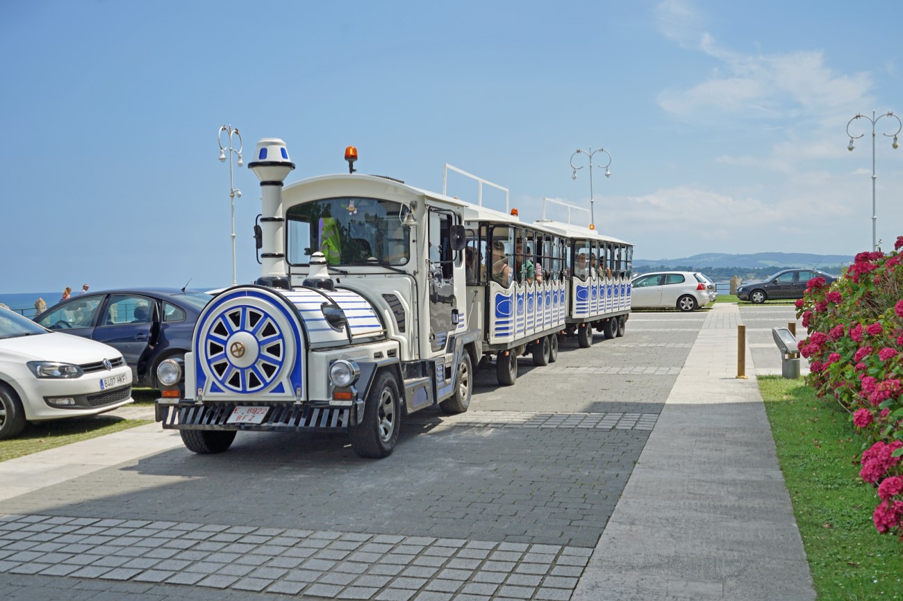 The tourist train in the Magdalena Peninsula in Santander, Cantabria, Spain